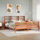 Bookcase Bed without Mattress Wax Brown 180x200 cm Super King Solid Wood 3321920