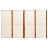 4-Panel Room Divider Cream White 280x180 cm 319184
