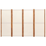 4-Panel Room Divider Cream White 280x180 cm 319184