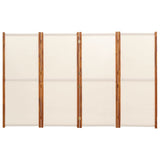 4-Panel Room Divider Cream White 280x180 cm 319184