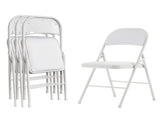 4pcs Elegant Foldable Iron & PVC Chairs for Convention & Exhibition White 27957354