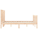 Bed Frame without Mattress Double Solid Wood Pine 3192726