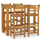 Garden Bar Set Natural Wood Solid Acacia Wood 5 Piece Set Tough 3154396