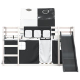 Bunk Bed without Mattress with Slide White and Black 90x190 cm Single 3284155