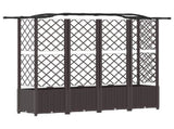 Raised Bed with Trellis and Roof Brown 204 x 40 x 141 cm PP 42032514
