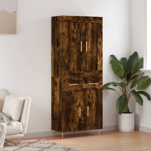 Highboard Smoked Oak 69.5x34x180 cm Engineered Wood 3199870