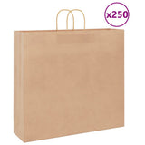Paper Bags 250 pcs with Handles Brown 54x15x49 cm 4101598
