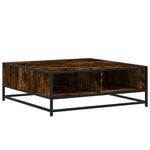 ZNTS Coffee Table Smoked Oak 80x80x30 cm Engineered Wood and Metal 848771