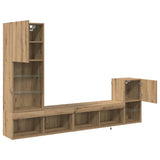 TV Wall Units with LED Strip Lights Artisan Oak Engineered Wood 3402948