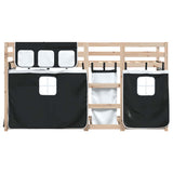 Bunk Bed without Mattress Black 90x190 cm Solid Wood Pine 3283937