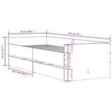 Bed Frame with Drawers without Mattress White 90x190 cm Single 3207350