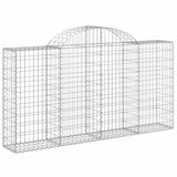 Arched Gabion Baskets 7 pcs 200x30x100/120 cm Galvanised Iron 3146115