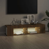 TV Cabinet with LED Lights Brown Oak 135x39x30 cm 815695