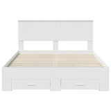 Bed Frame with Headboard White 140 x 190 cm Engineered Wood 3410895