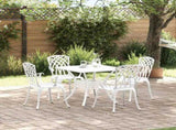 Garden Table Set 5 pcs White Cast Aluminium 3334762
