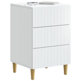 Bedside Cabinet White 43 x 41 x 66.5 cm Engineered Wood 894555