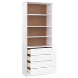Bookcase with Drawers ALTA White 77x35x186.5 cm Solid Wood Pine 353954