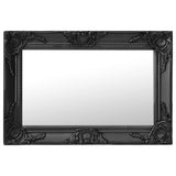 Wall Mirror Black Wood, glass, engineered wood 60x40 cm 320331