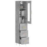 Highboard Concrete Grey 34.5x34x180 cm Engineered Wood 3199229