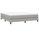 Box Spring Bed Frame Light Grey 180x200 cm Super King Fabric 3120532