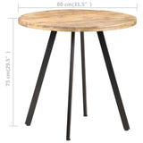 ZNTS Dining Table 80 cm Rough Mango Wood 320483