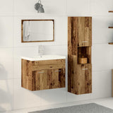 Bathroom Furniture Set with Shelf 4 pcs Brown Engineered Wood 3332573