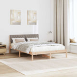 Bed frame Brown and taupe 140 x 200 cm Solid pine wood 878677