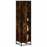 Highboard Smoked Oak 35.5x35x139 cm Engineered Wood and Metal 849056