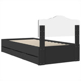 Bed Frame with Drawer Black 90 x 190 cm Engineer Wood 3413048