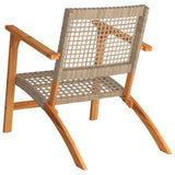 Garden Chairs 2 pcs Beige Poly Rattan and Acacia Wood 365869