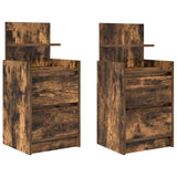 Bedside Cabinets with 2 Drawers 2 pcs Smoked Oak 38x34x80 cm 861364