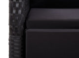 9 Piece Garden Dining Set with Cushions Black Poly Rattan 3277649