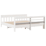 Bed Frame without Mattress White 200x200 cm Solid Wood Pine 3306994