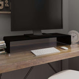 244137 TV Stand/Monitor Riser Glass Black 80x30x13 cm