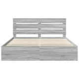Bed Frame Grey Sonoma 200 x 200 cm Solid Pine Wood 3411709