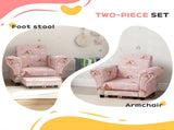 2 Piece Kids Sofa Set with Unicorn Design, Wooden Frame, for 1.5-3 Years Old, Pink T3398P347658