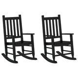 Rocking Chairs for Children 2 pcs Black Solid Wood Poplar 3281594