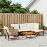 6 pcs Solid Acacia Wood & Rope Natural 3407766
