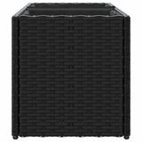 Garden Planters with 2 Pots 2 pcs Black 72x30x32 cm Poly Rattan 3210528