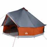 Family Tent Tipi 10-Person Grey and Orange Waterproof 94596