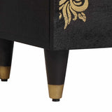 Bedside Cabinet Black 40 x 33 x 46 cm Solid Mango Wood 4018806