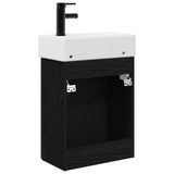 Bathroom Vanity Unit with Tap Black Oak 45.5 x 22.5 x 84 cm 889434