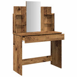 Dressing Table with Mirror Old Wood 96x39x142 cm 857011