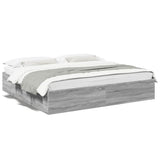 Bed Frame without Mattress Grey Sonoma 200x200 cm 3280991
