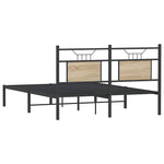 Bed Frame without Mattress Sonoma Oak 140x200 cm Engineered Wood 4106793