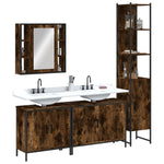 ZNTS 4 Piece Bathroom Cabinet Set Smoked Oak Engineered Wood 3214752