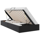 Storage Bed with Headboard Black 90 x 190 cm Faux leather 3369965