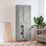 Highboard Grey Sonoma 69.5x34x180 cm Engineered Wood 3199927