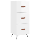 Highboard High Gloss White 34.5x34x180 cm Engineered Wood 3198827