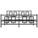 Metal Bed Frame without Mattress with Footboard Black 160x200cm 374262